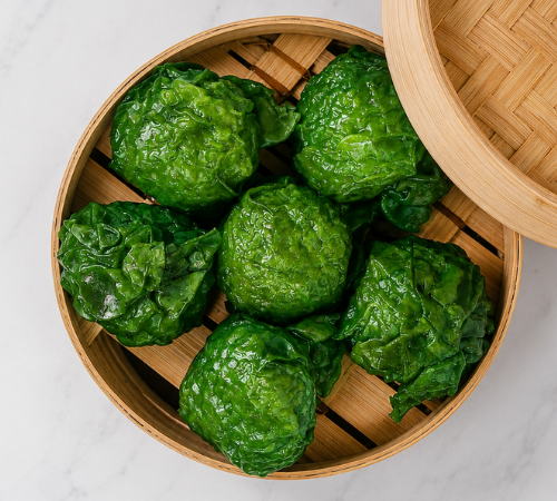 RTK Big Dynamite Siomai served in an open bamboo steamer basket.